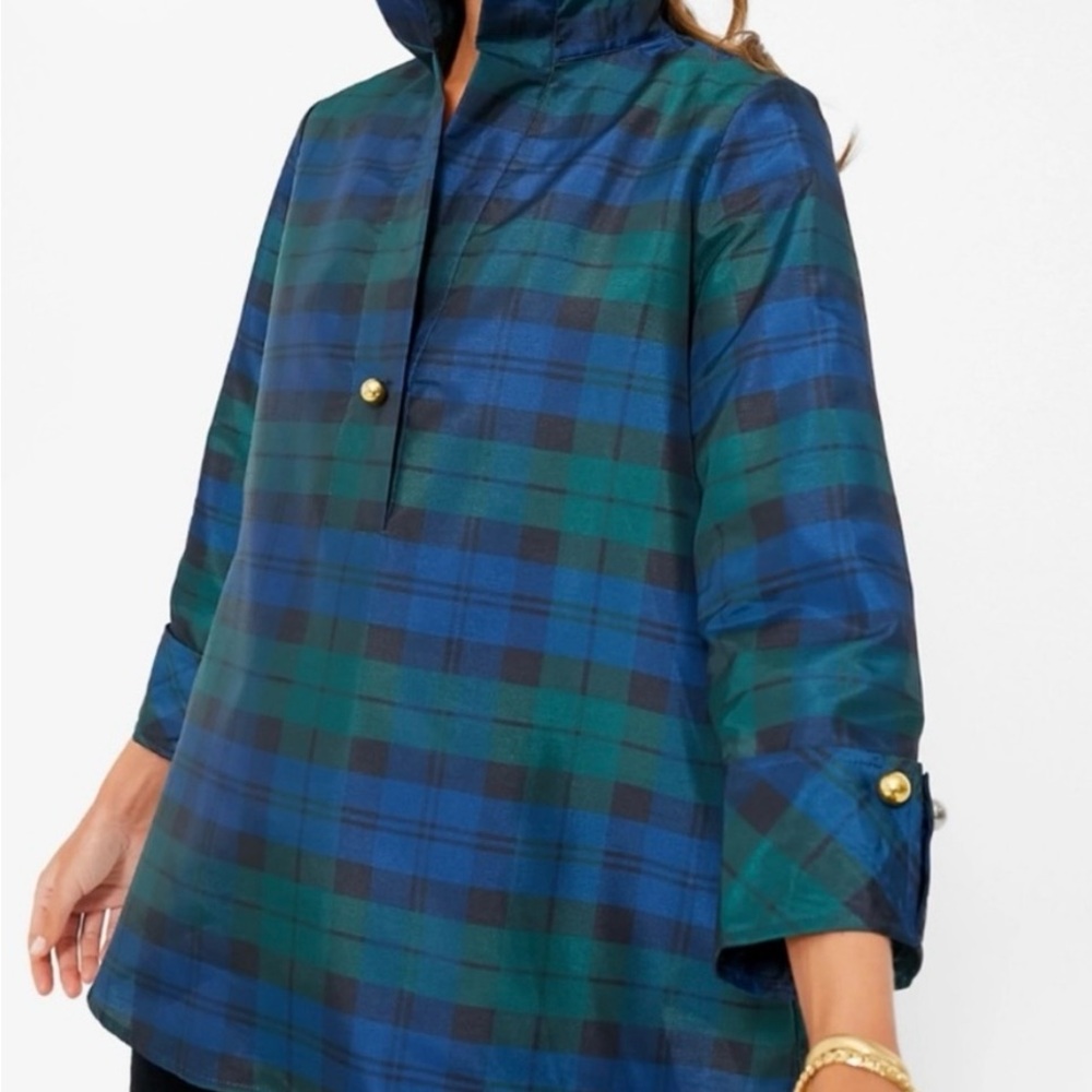 TUCKERNUCK French Cuff Celine Plaid Blouse